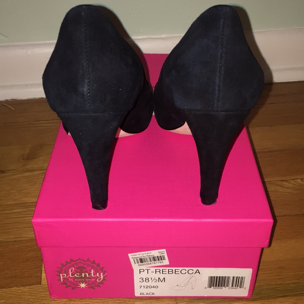 Plenty by Tracy Reese black suede heels size 38.5 - Picture 4 of 6